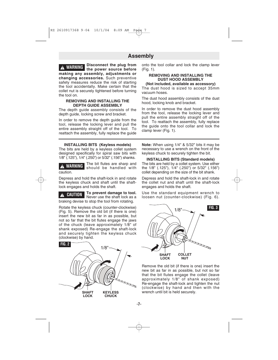 Assembly | Bosch RZ25 User Manual | Page 7 / 44