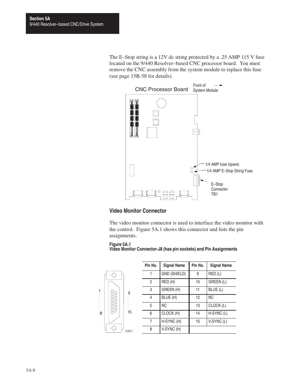 Video monitor connector | Rockwell Automation 8520 9/Series Hardware TAB 5 User Manual | Page 10 / 150