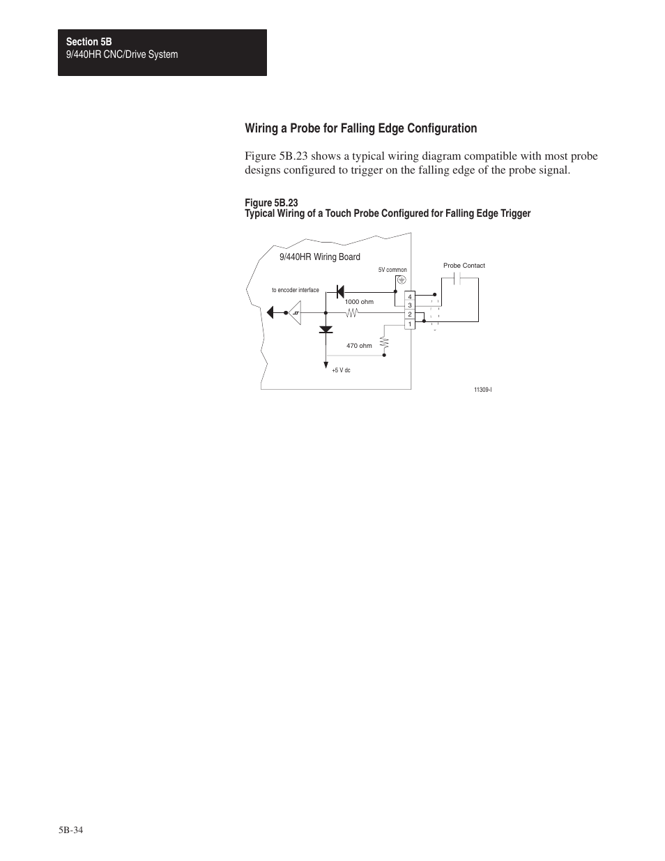 Wiring a probe for falling edge configuration | Rockwell Automation 8520 9/Series Hardware TAB 5 User Manual | Page 108 / 150
