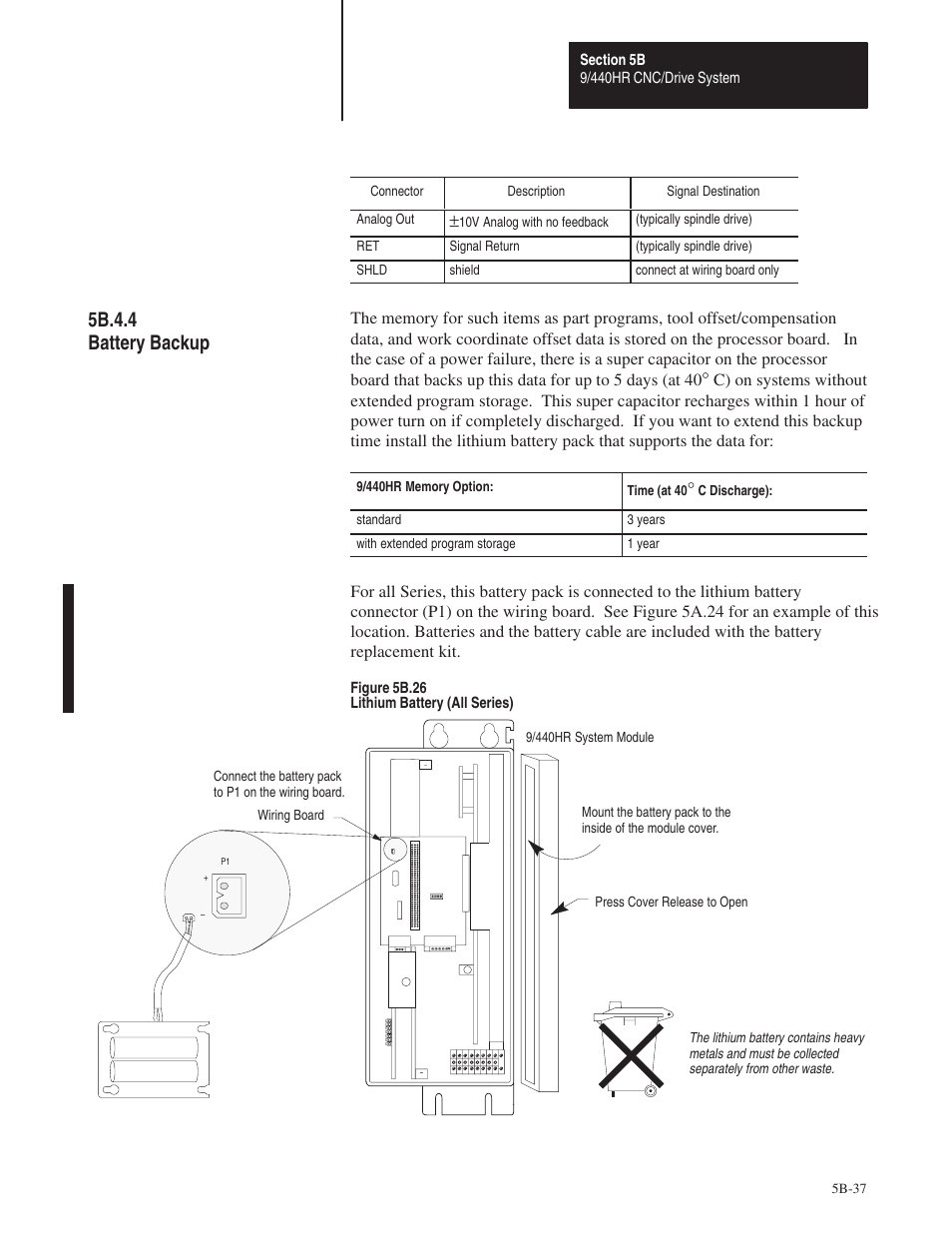 5b.4.4, 5b.4.4 battery backup | Rockwell Automation 8520 9/Series Hardware TAB 5 User Manual | Page 111 / 150