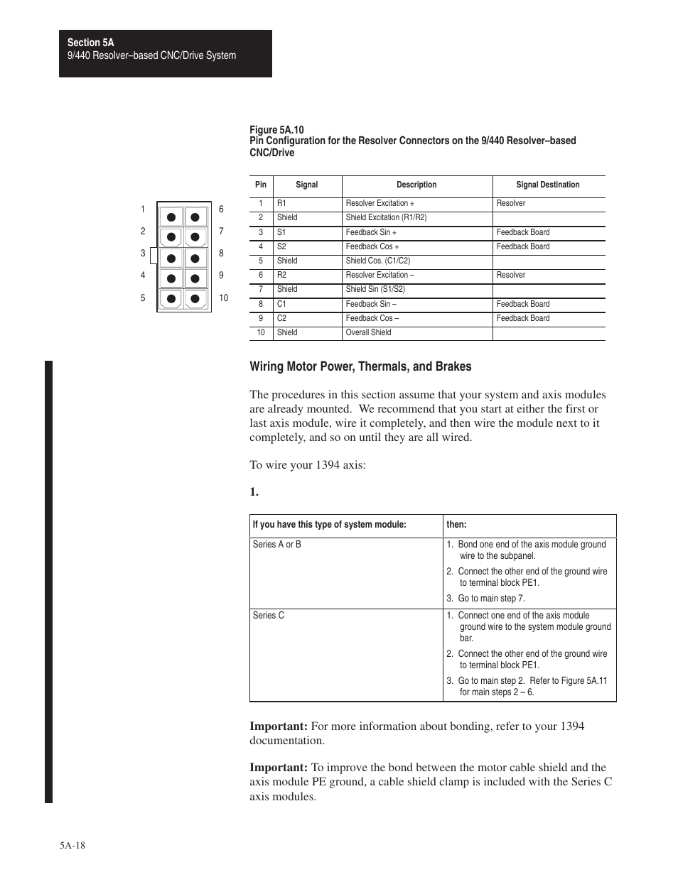 Wiring motor power, thermals, and brakes | Rockwell Automation 8520 9/Series Hardware TAB 5 User Manual | Page 20 / 150