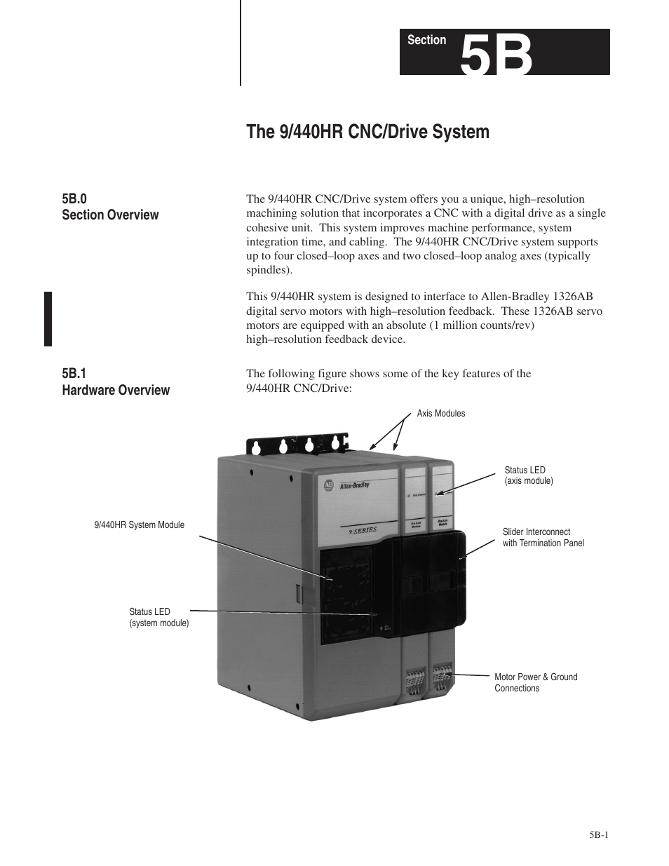 5b.0, 5b.1, The 9/440hr cnc/drive system | Rockwell Automation 8520 9/Series Hardware TAB 5 User Manual | Page 75 / 150