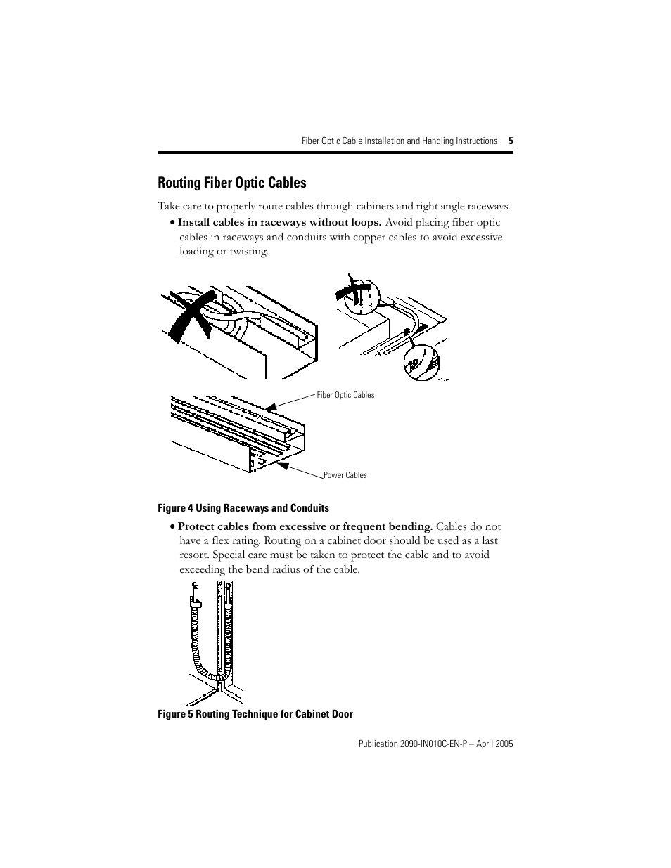 Routing fiber optic cables | Rockwell Automation 2090-xxx Fiber Optic Cable Installation and Handling Instructions User Manual | Page 5 / 28