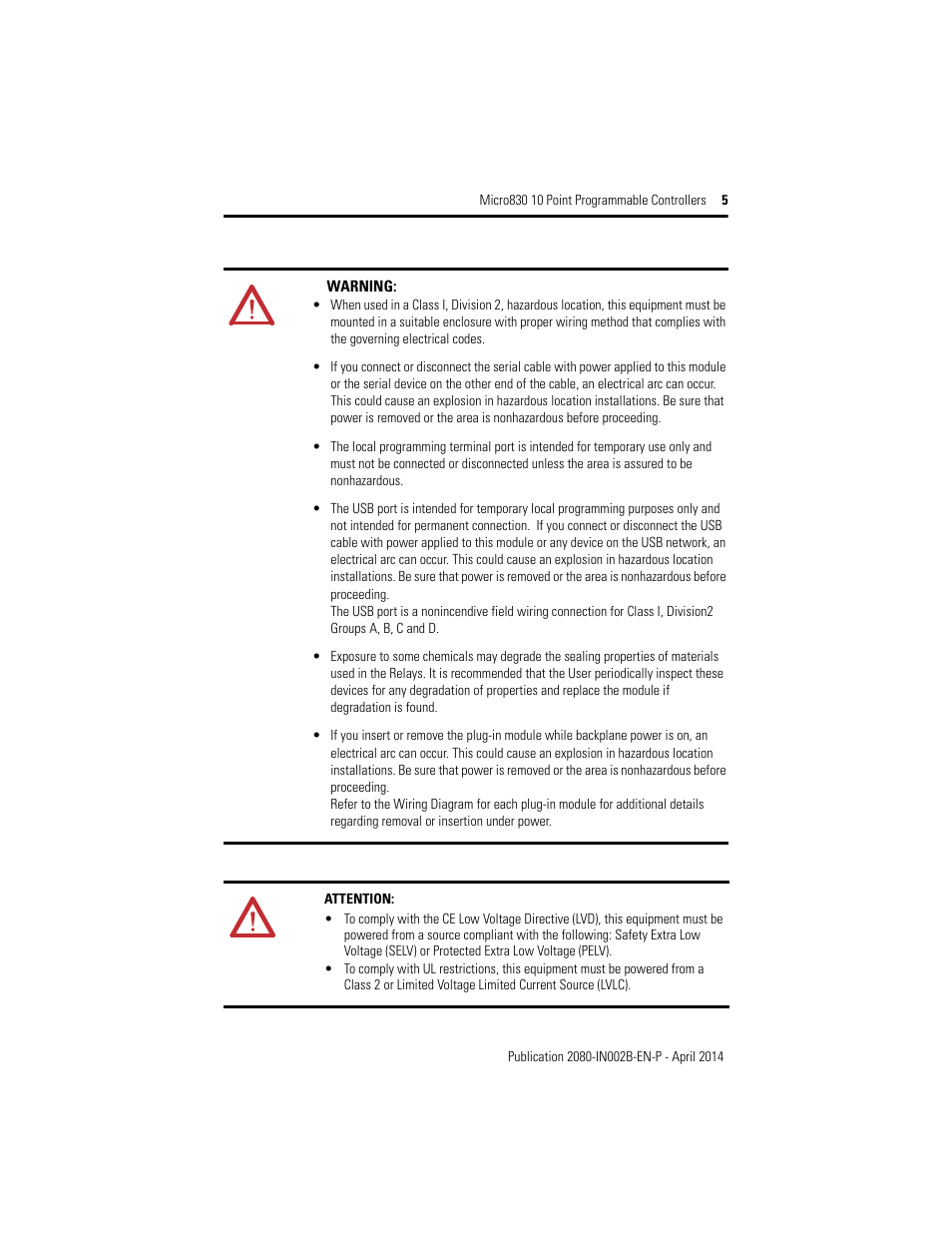 Rockwell Automation 2080-LC30-10QWB_10QVB Micro830 10 Point Programmable Controllers User Manual | Page 5 / 20