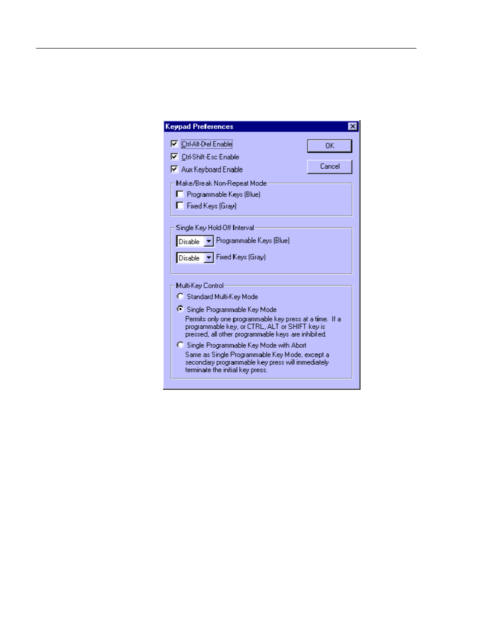 Enabling single programmable key mode with abort | Rockwell Automation 6180 Industrial Computers User Manual | Page 154 / 190