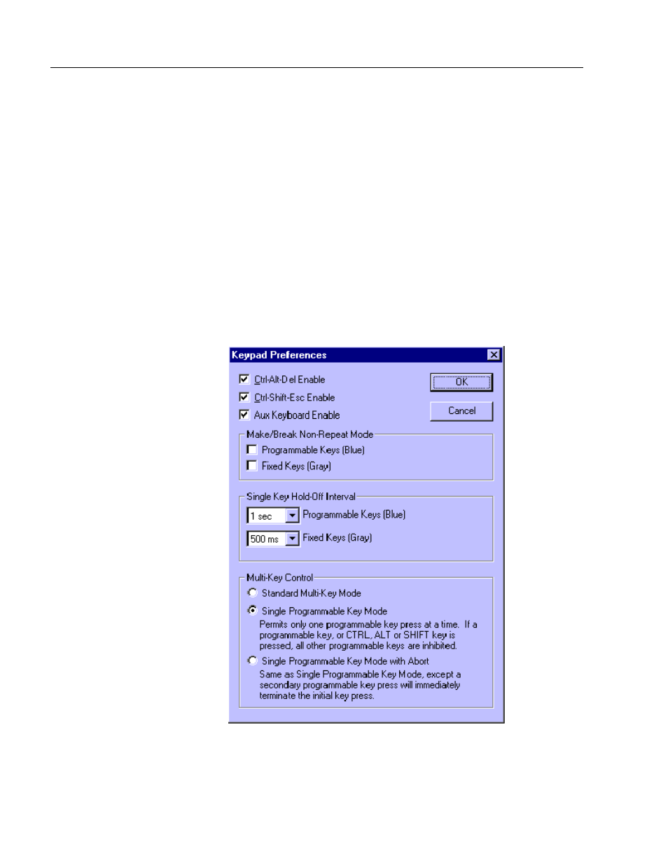 Enabling single key hold-off interval | Rockwell Automation 6180 Industrial Computers User Manual | Page 156 / 190