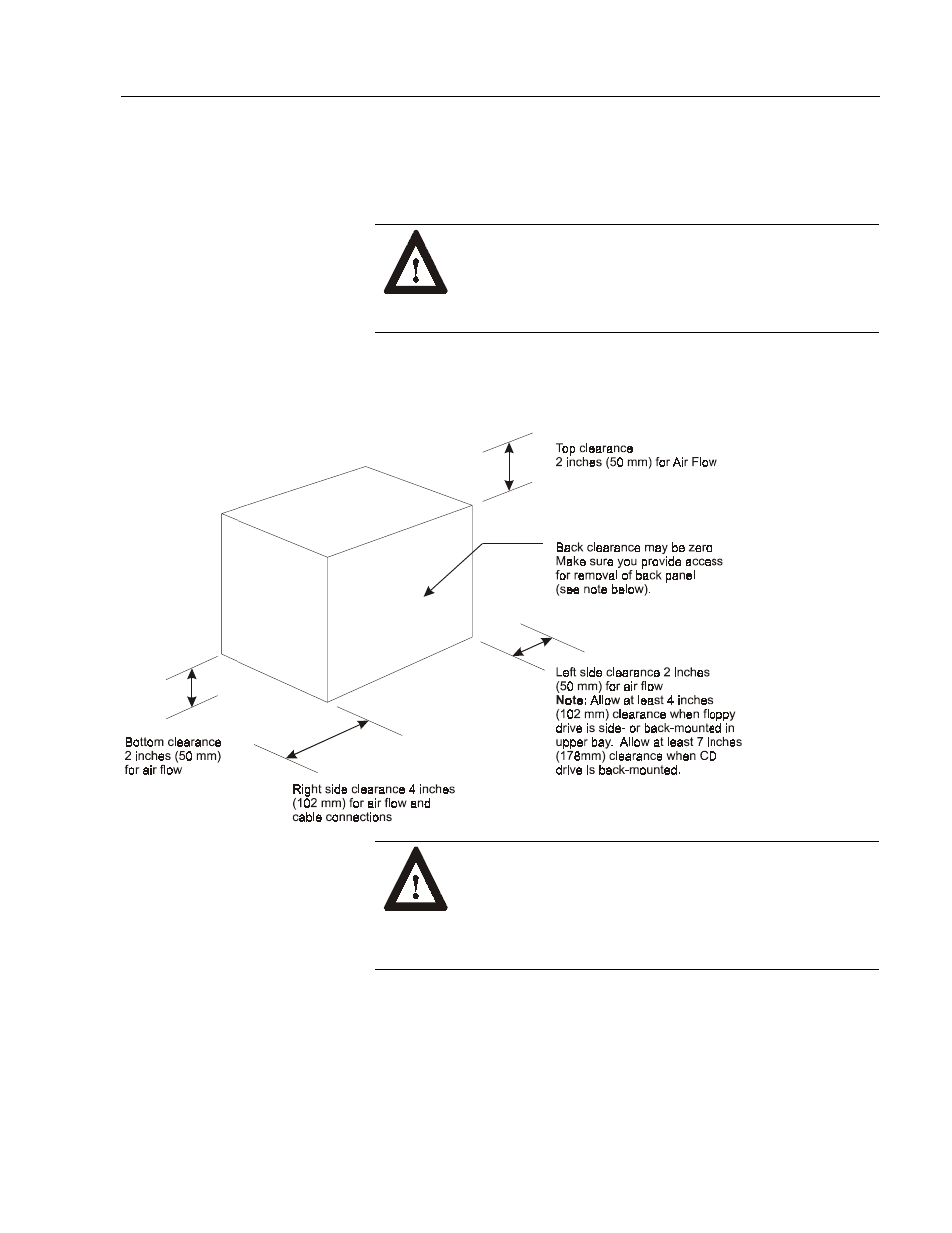 Mounting clearances | Rockwell Automation 6180 Industrial Computers User Manual | Page 39 / 190