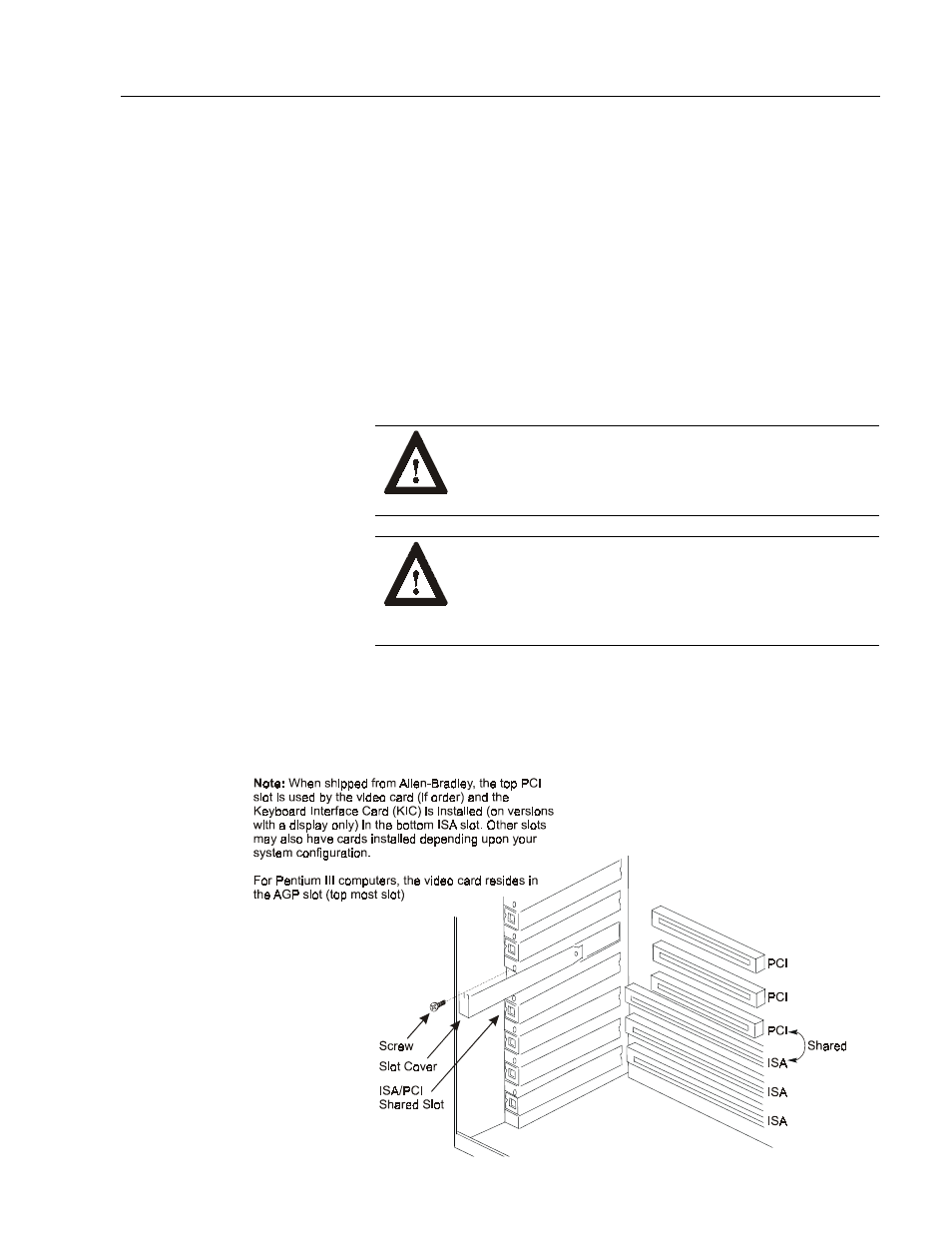 Adding and removing add-in boards | Rockwell Automation 6180 Industrial Computers User Manual | Page 71 / 190
