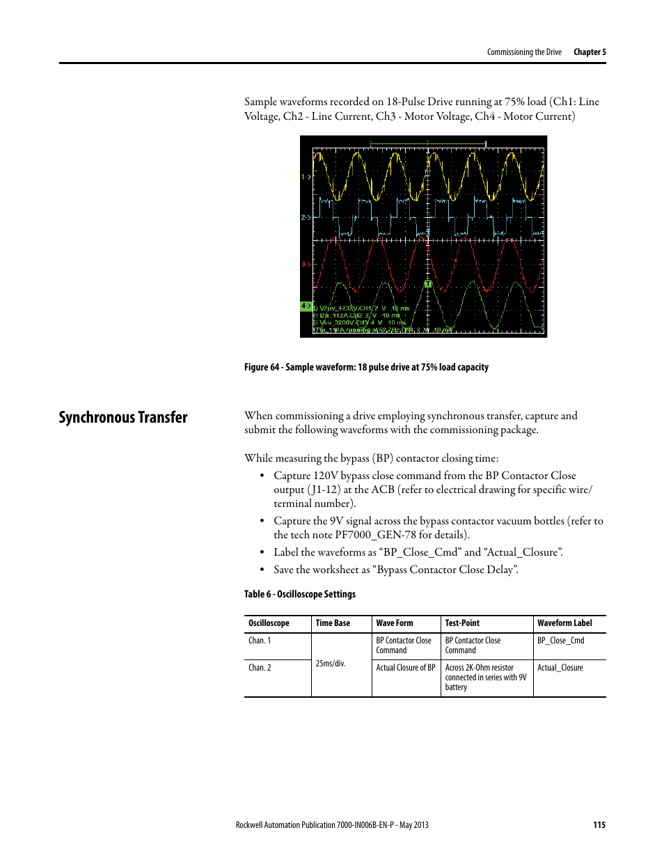 Synchronous transfer | Rockwell Automation 7000 PowerFlex Medium Voltage (B Frame) Commissioning - ForGe (PanelView 550) User Manual | Page 119 / 148