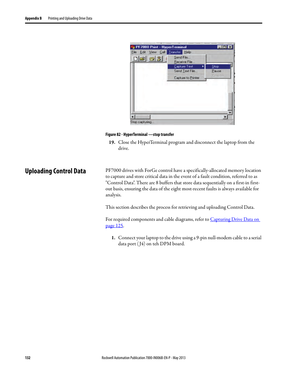 Uploading control data | Rockwell Automation 7000 PowerFlex Medium Voltage (B Frame) Commissioning - ForGe (PanelView 550) User Manual | Page 136 / 148