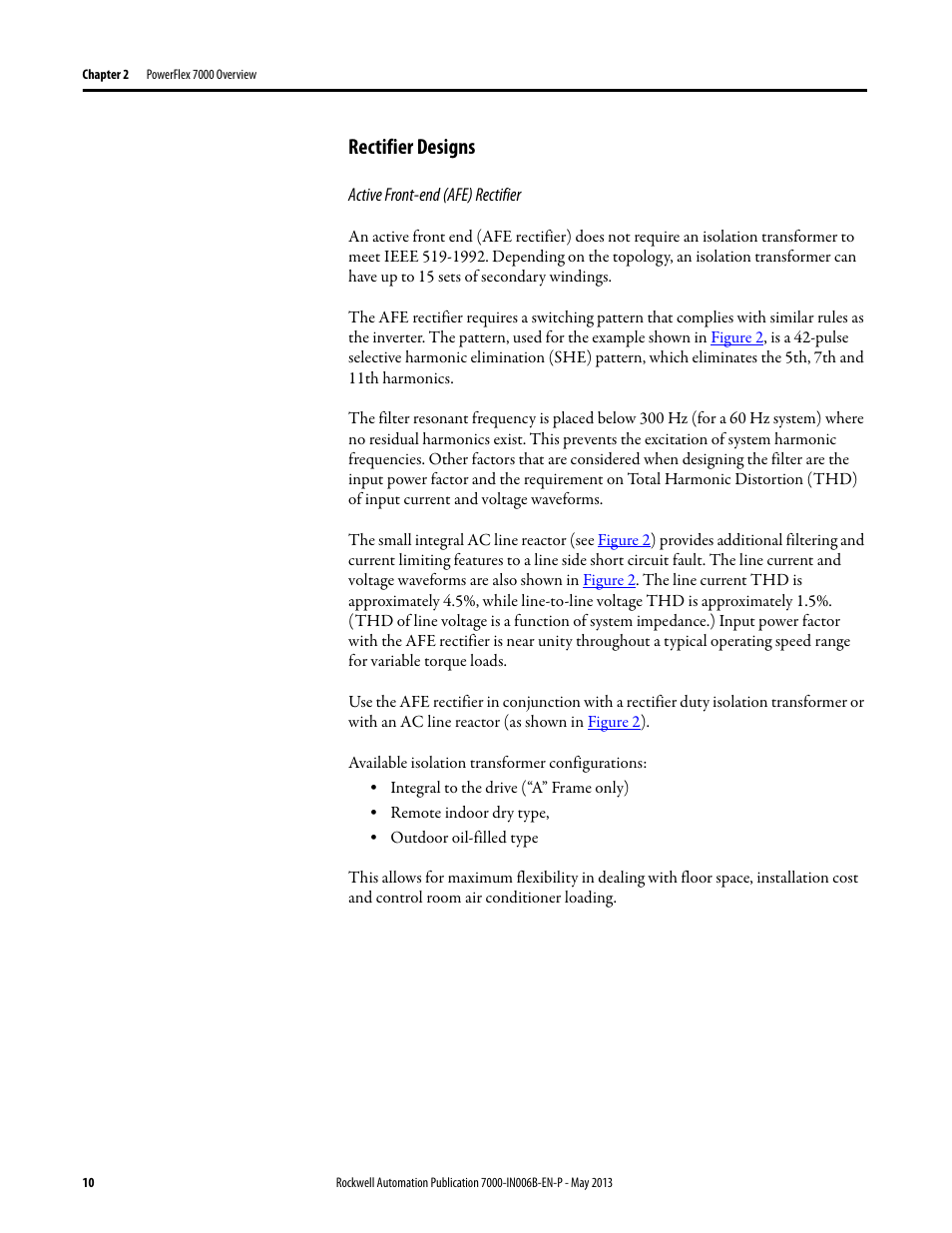 Rectifier designs | Rockwell Automation 7000 PowerFlex Medium Voltage (B Frame) Commissioning - ForGe (PanelView 550) User Manual | Page 14 / 148