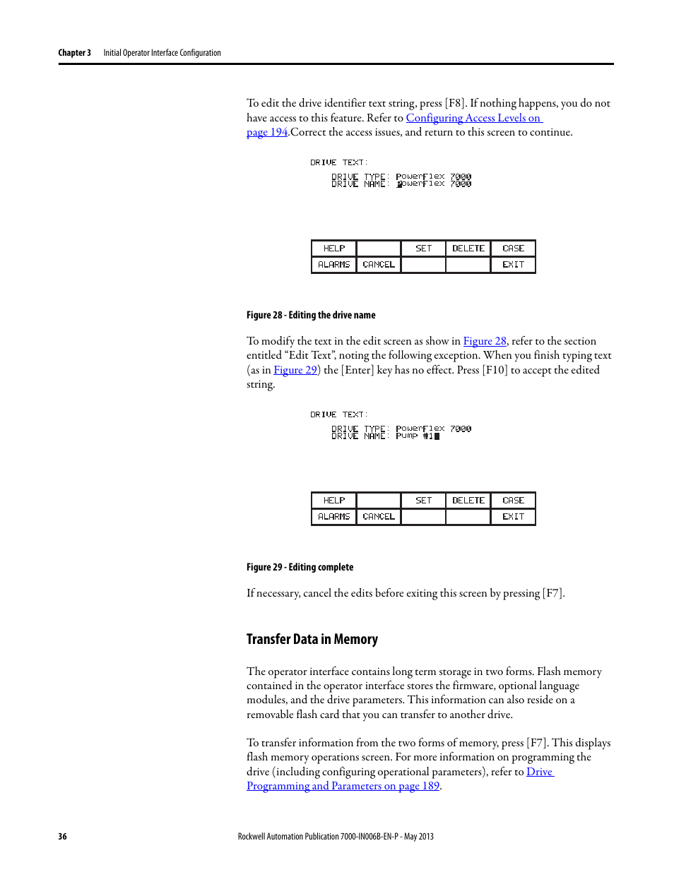 Transfer data in memory | Rockwell Automation 7000 PowerFlex Medium Voltage (B Frame) Commissioning - ForGe (PanelView 550) User Manual | Page 40 / 148