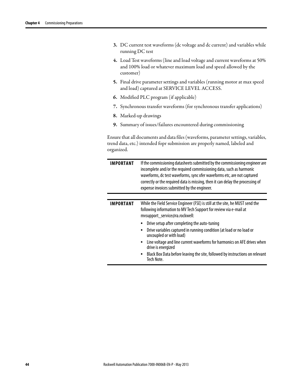 Rockwell Automation 7000 PowerFlex Medium Voltage (B Frame) Commissioning - ForGe (PanelView 550) User Manual | Page 48 / 148