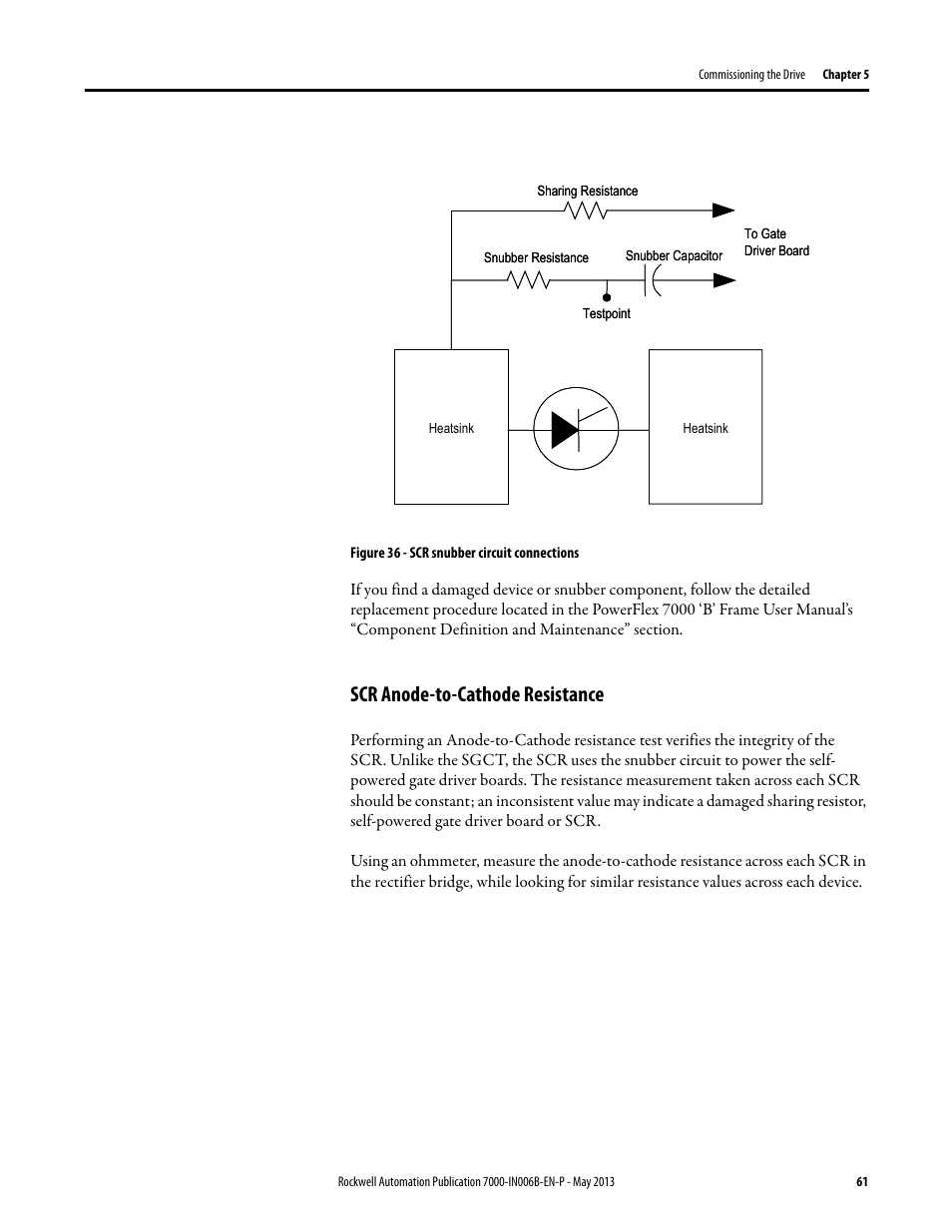 Scr anode-to-cathode resistance | Rockwell Automation 7000 PowerFlex Medium Voltage (B Frame) Commissioning - ForGe (PanelView 550) User Manual | Page 65 / 148