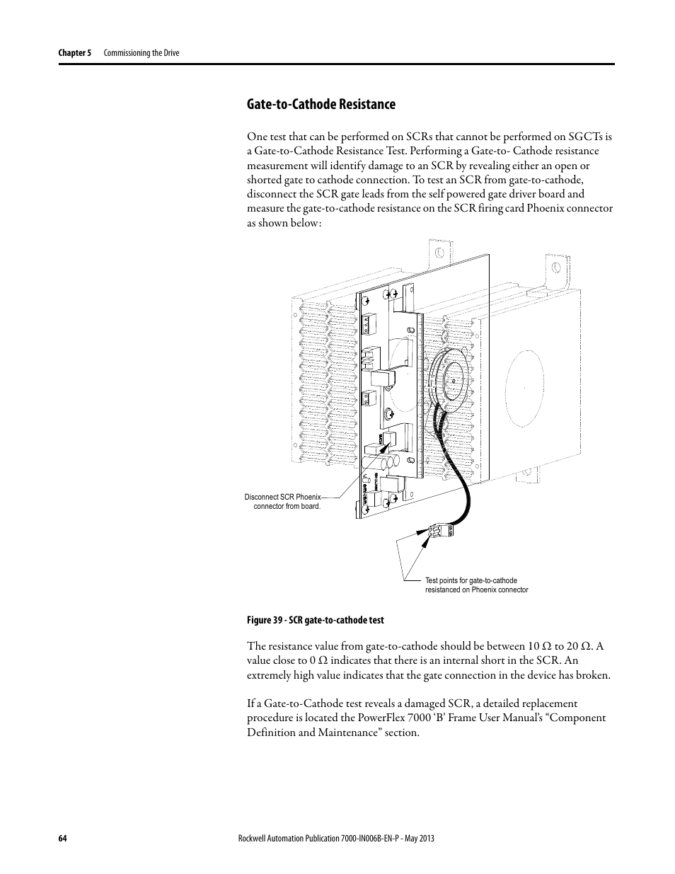 Gate-to-cathode resistance | Rockwell Automation 7000 PowerFlex Medium Voltage (B Frame) Commissioning - ForGe (PanelView 550) User Manual | Page 68 / 148