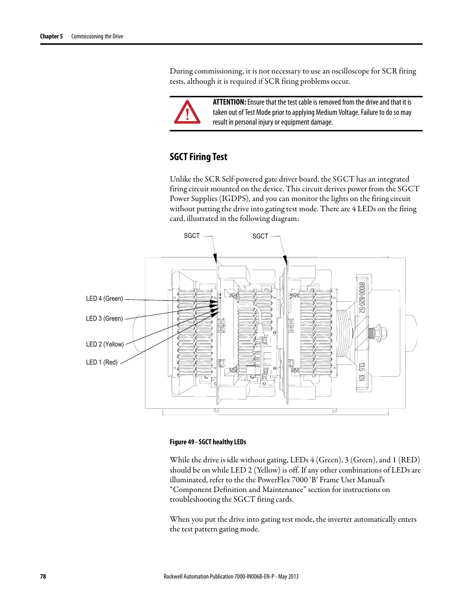 Sgct firing test | Rockwell Automation 7000 PowerFlex Medium Voltage (B Frame) Commissioning - ForGe (PanelView 550) User Manual | Page 82 / 148