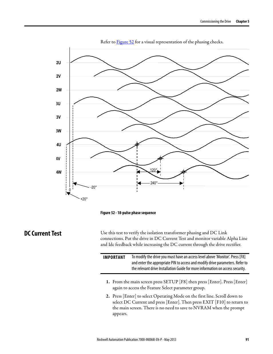 Dc current test | Rockwell Automation 7000 PowerFlex Medium Voltage (B Frame) Commissioning - ForGe (PanelView 550) User Manual | Page 95 / 148