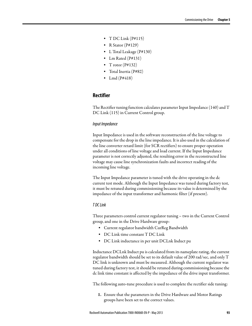 Rectifier | Rockwell Automation 7000 PowerFlex Medium Voltage (B Frame) Commissioning - ForGe (PanelView 550) User Manual | Page 97 / 148