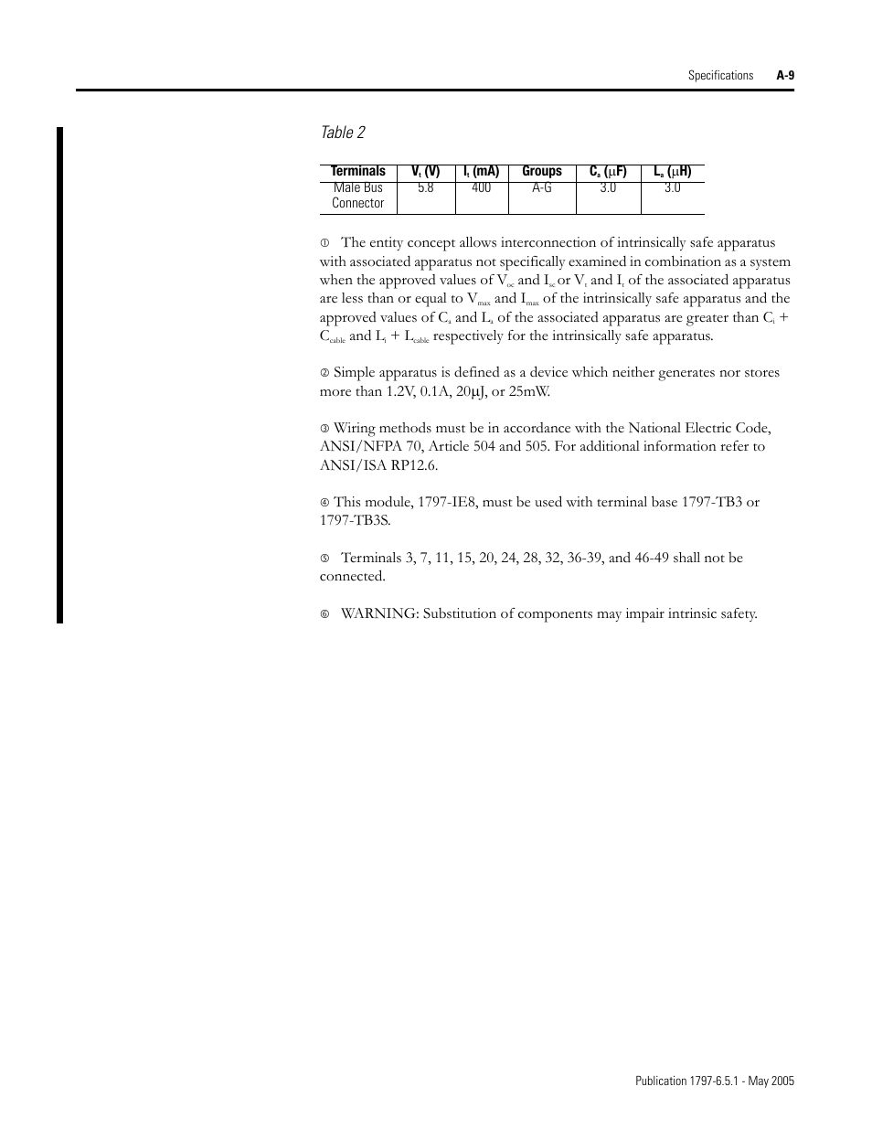 Table 2 | Rockwell Automation 1797-OE8 FLEX Ex Analog Modules User Manual User Manual | Page 89 / 104