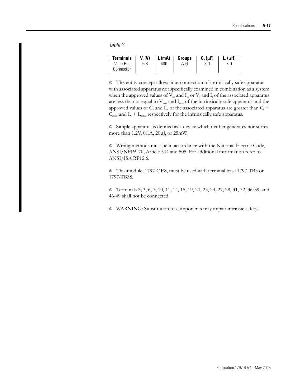 Table 2 | Rockwell Automation 1797-OE8 FLEX Ex Analog Modules User Manual User Manual | Page 97 / 104