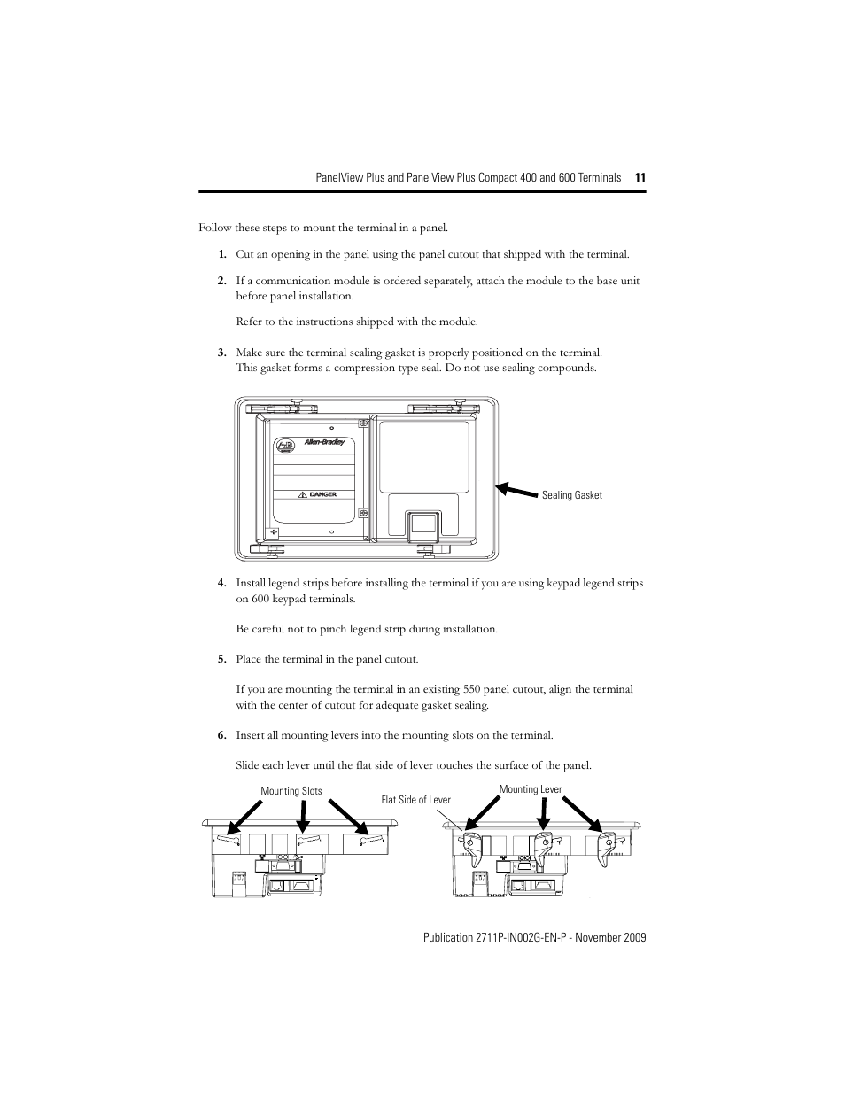 Rockwell Automation 2711PC-x6xxxx PanelView Plus 400 and 600 Terminals Installation Instructions User Manual | Page 11 / 32