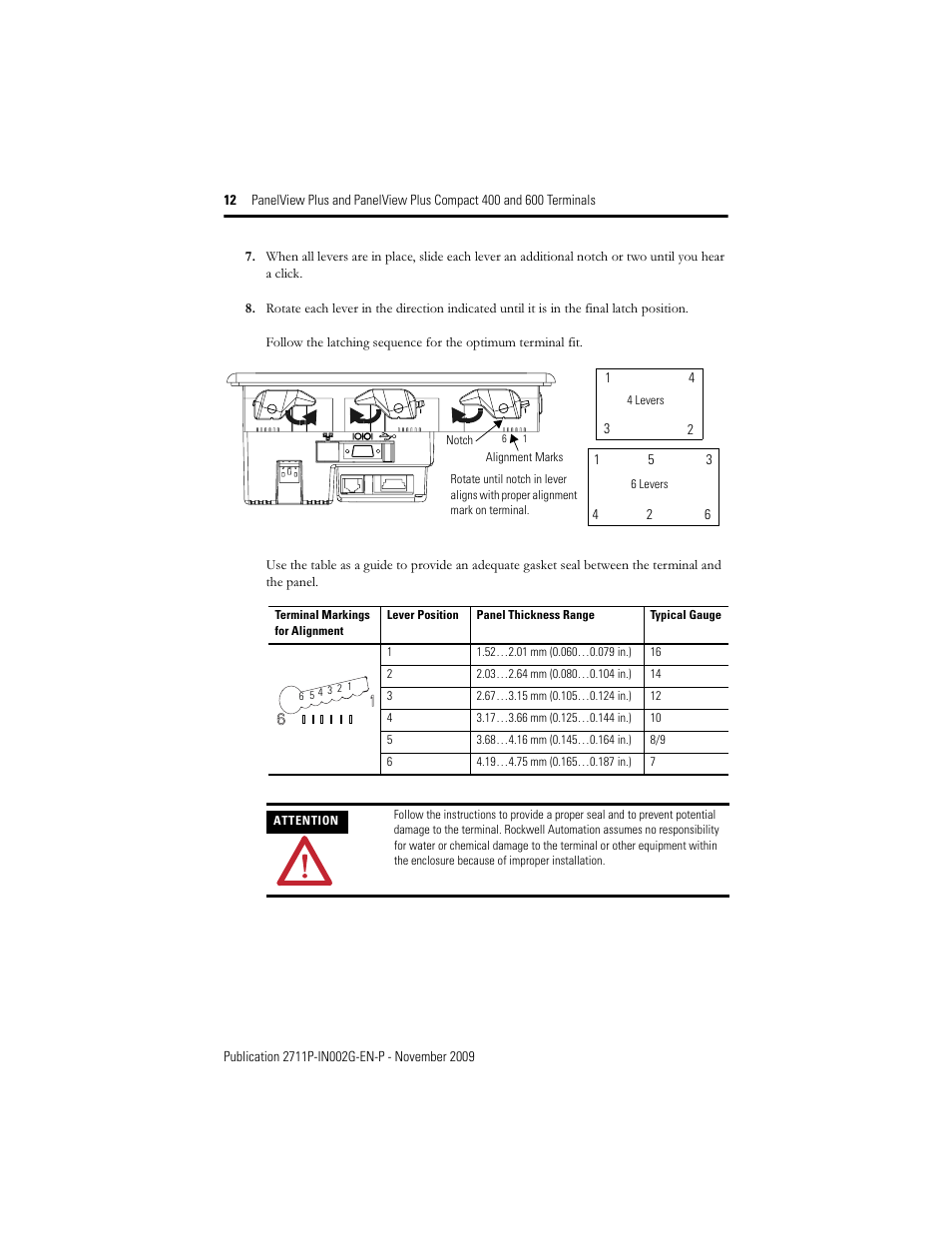 Rockwell Automation 2711PC-x6xxxx PanelView Plus 400 and 600 Terminals Installation Instructions User Manual | Page 12 / 32