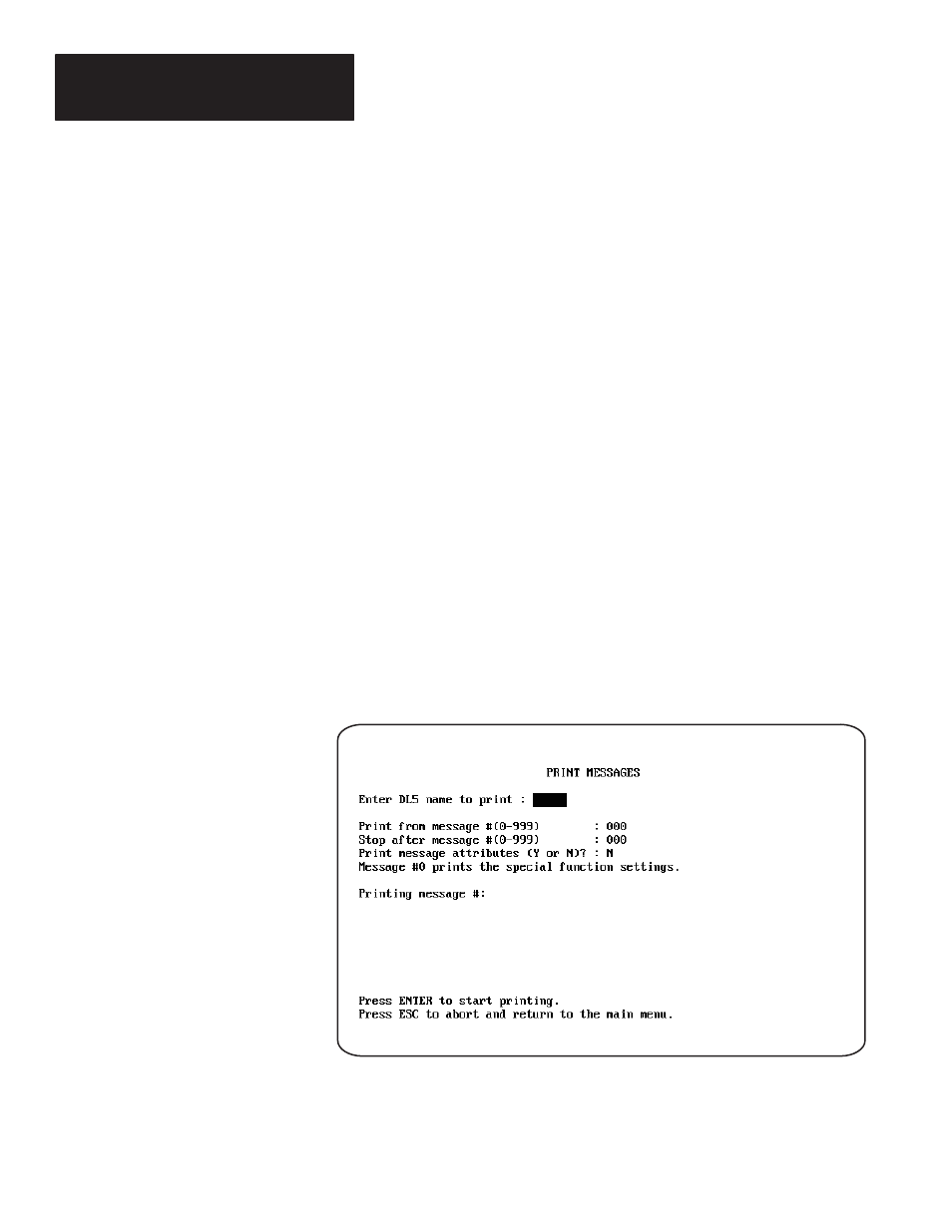 Option 4 print file functions | Rockwell Automation 2706-NP5 DL5 OFFLINE PROGRAMMER USER MANUAL User Manual | Page 29 / 35