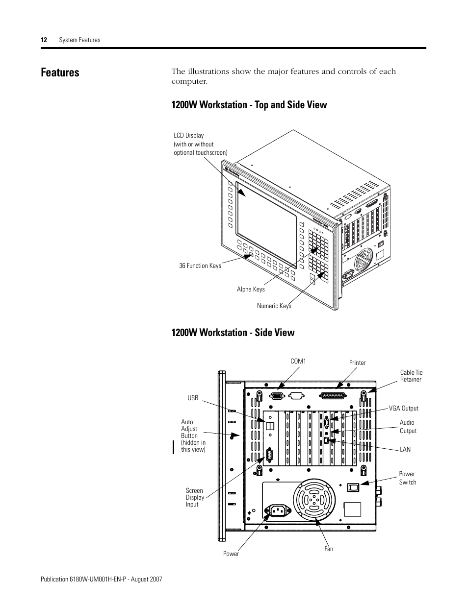 Features | Rockwell Automation 6180W-xxxx VersaView Workstation User Manual User Manual | Page 12 / 68