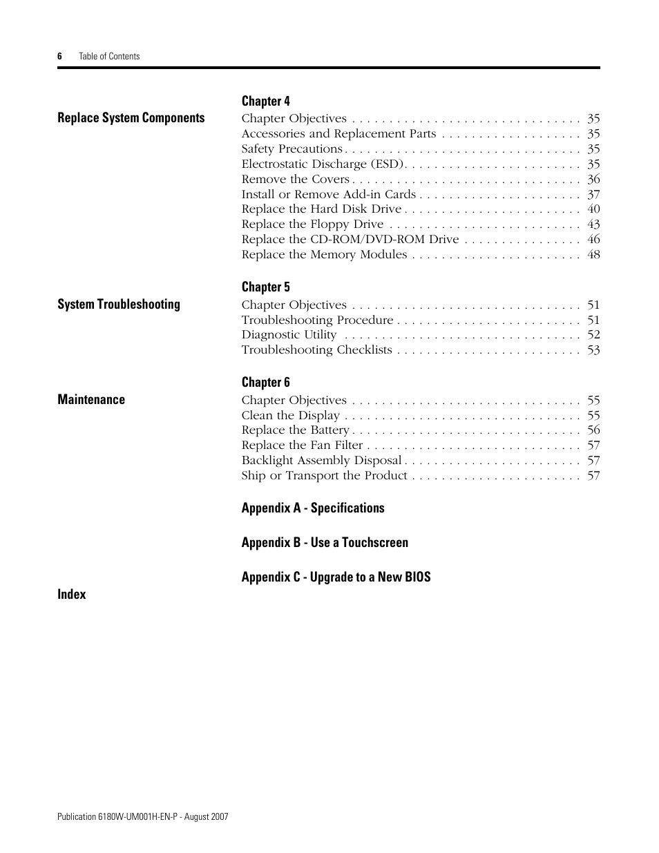 Rockwell Automation 6180W-xxxx VersaView Workstation User Manual User Manual | Page 6 / 68