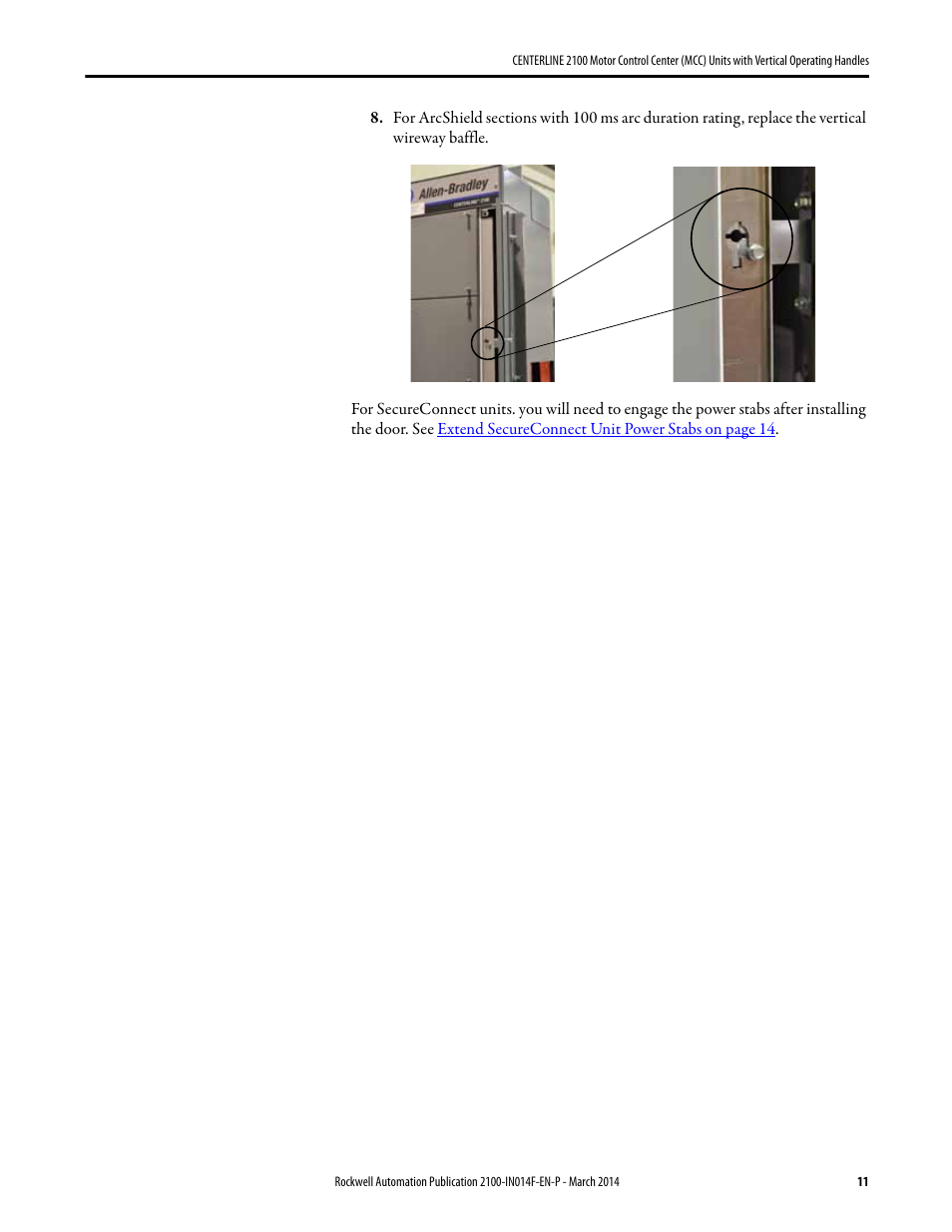 Rockwell Automation 2100 CENTERLINE Motor Control Center (MCC) Units with Vertical Operating Handles User Manual | Page 11 / 16