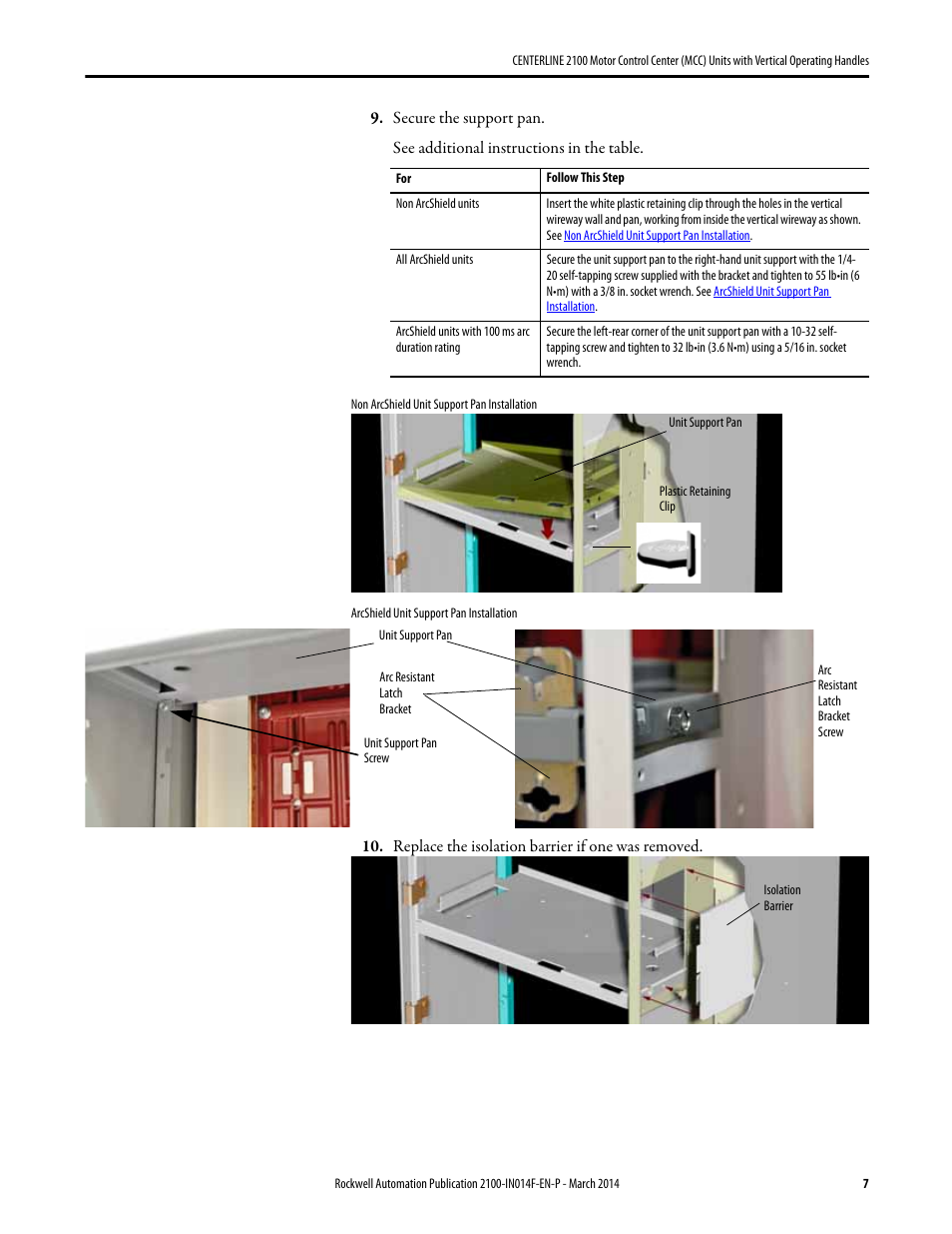 Rockwell Automation 2100 CENTERLINE Motor Control Center (MCC) Units with Vertical Operating Handles User Manual | Page 7 / 16