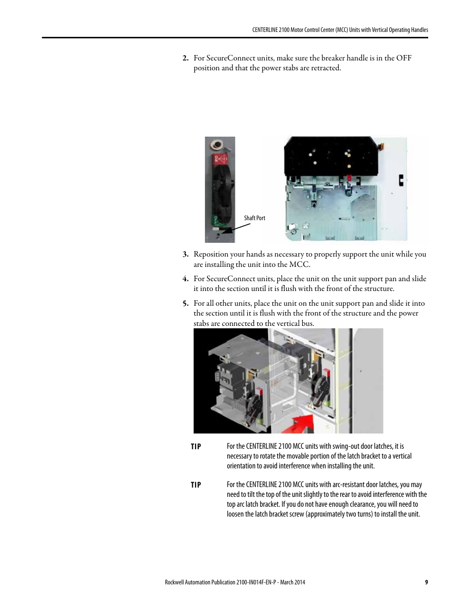 Rockwell Automation 2100 CENTERLINE Motor Control Center (MCC) Units with Vertical Operating Handles User Manual | Page 9 / 16