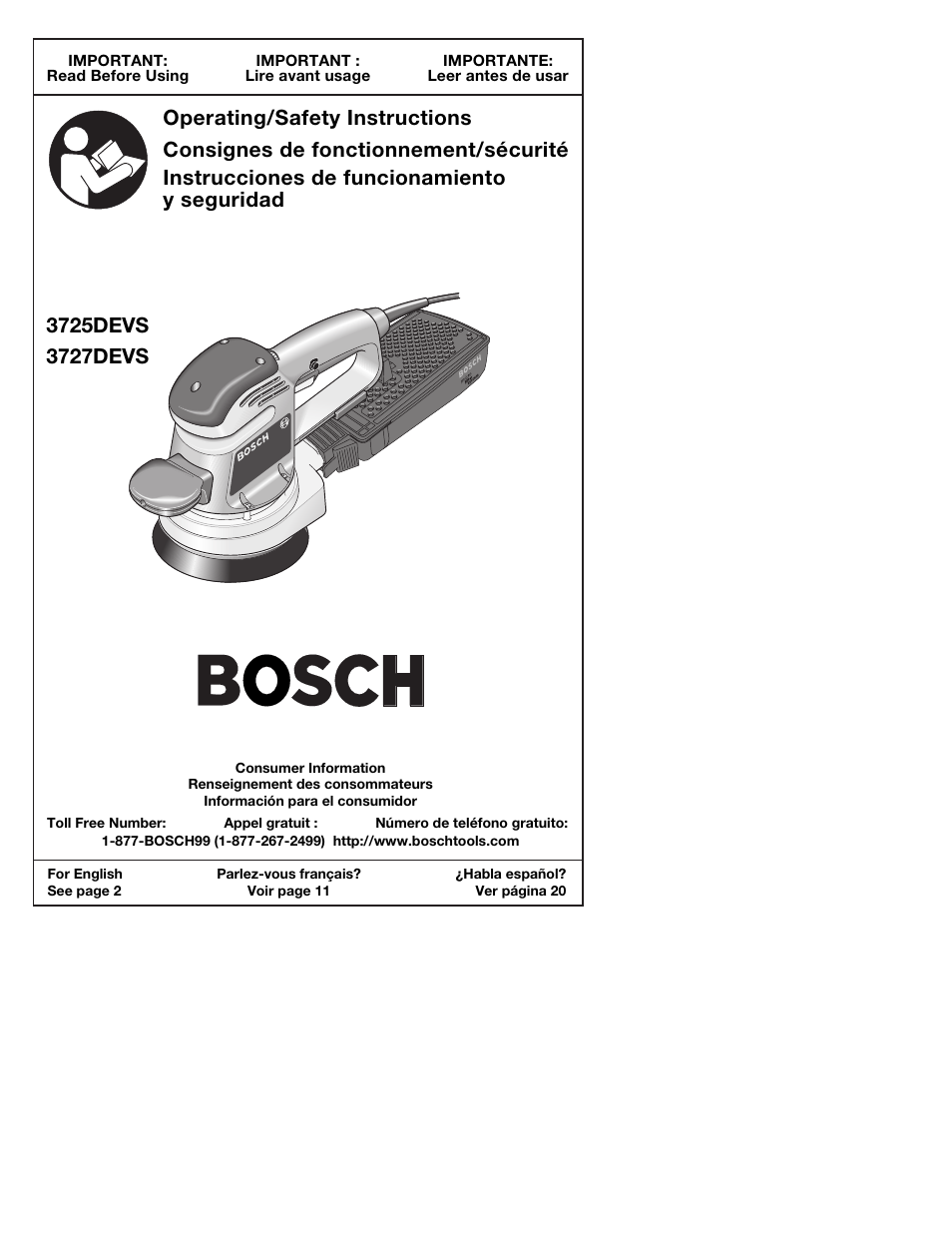 Bosch 3725DEVS User Manual | 32 pages