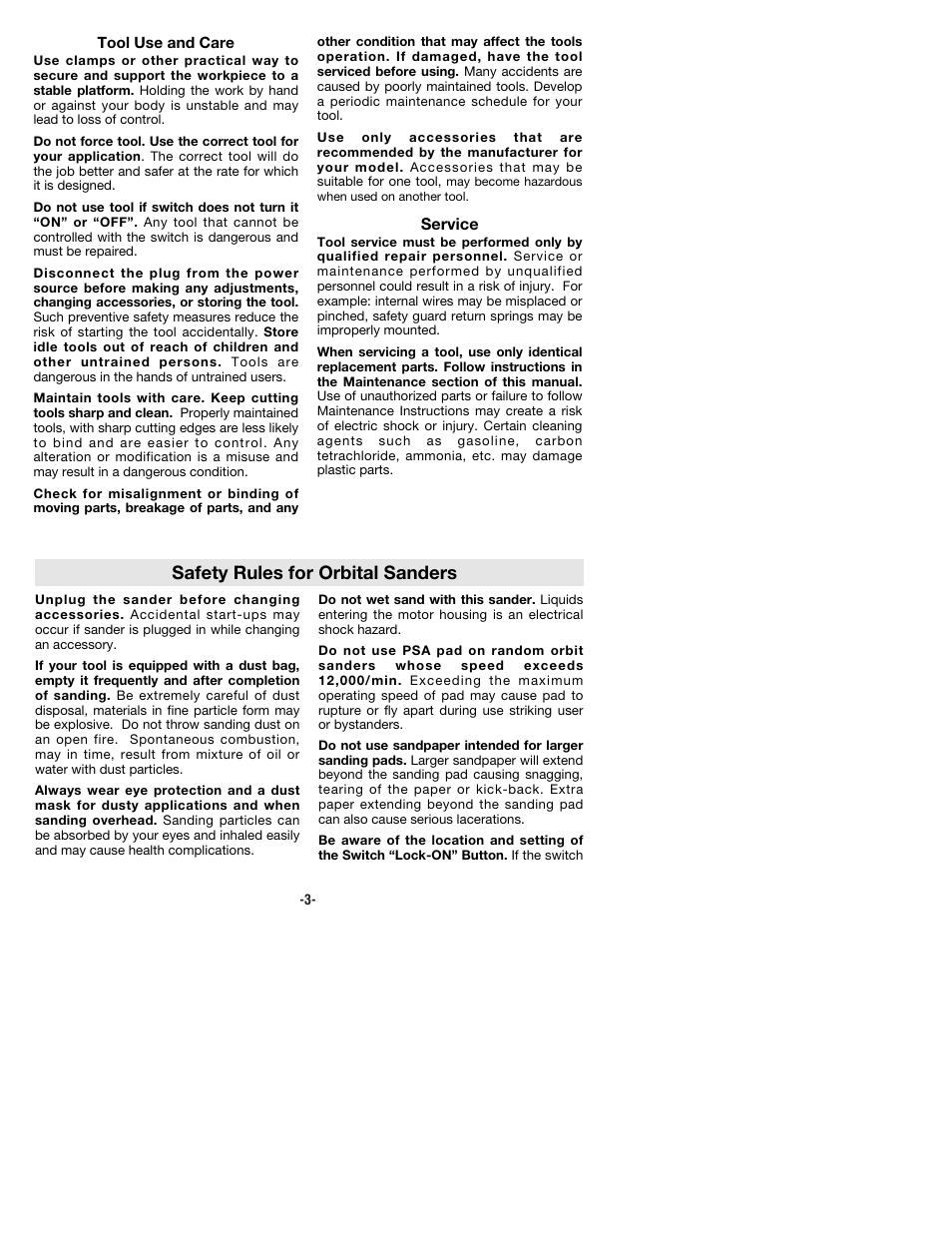 Safety rules for orbital sanders | Bosch 3725DEVS User Manual | Page 3 / 32