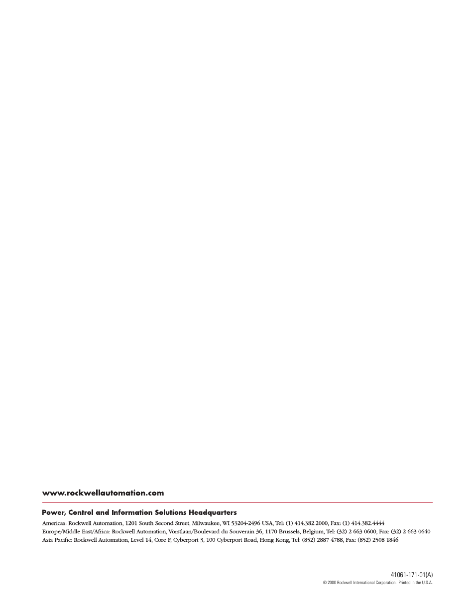 Back cover | Rockwell Automation 2711-NC21, -NC22 PanelView to MicroLogix Cable User Manual | Page 2 / 2