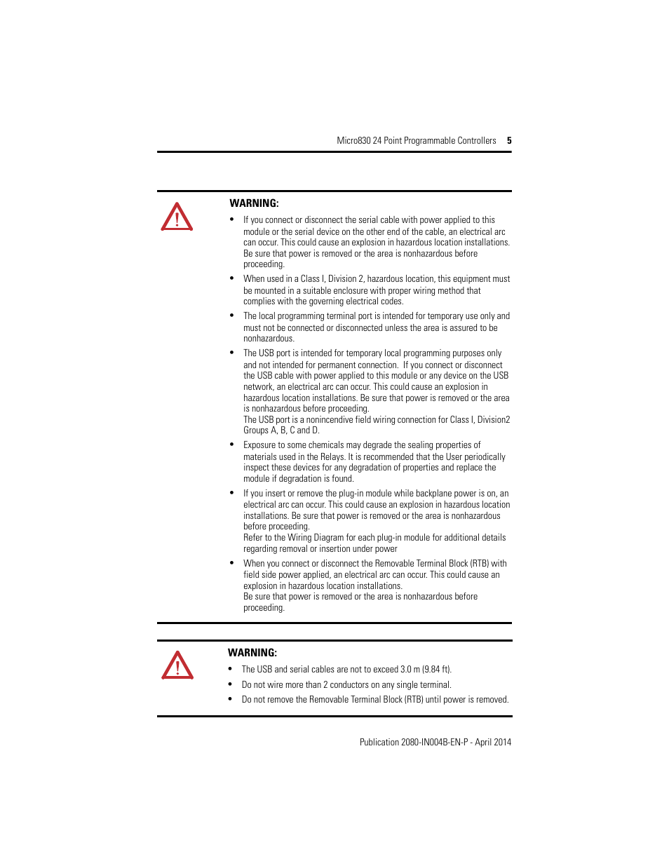 Rockwell Automation 2080-LC30-24QWB_24QVB_24QBB Micro830 24 Point Programmable Controllers User Manual | Page 5 / 20