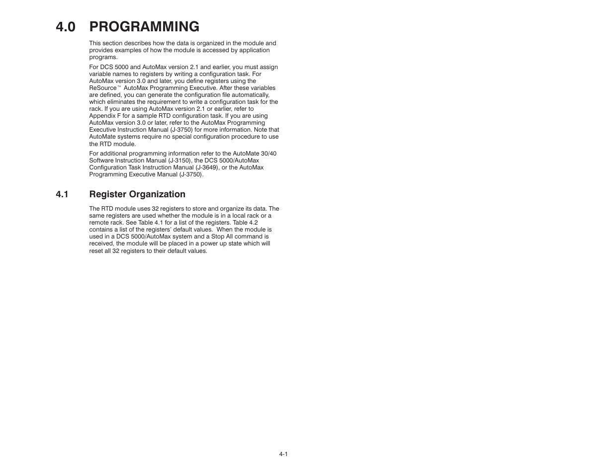 0 programming, 1 register organization | Rockwell Automation 61C544A RTD Module User Manual | Page 17 / 64