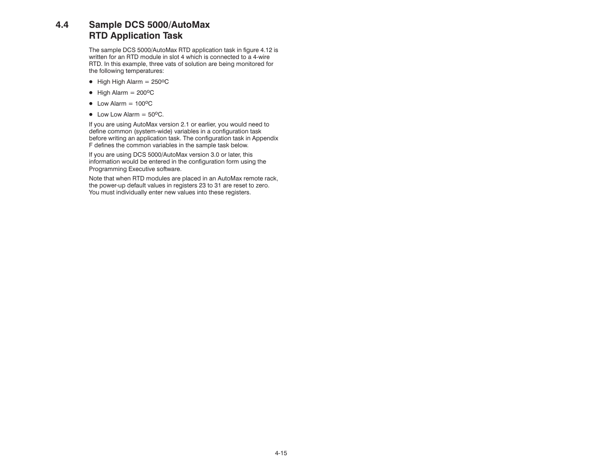 4 sample dcs 5000/automax rtd application task | Rockwell Automation 61C544A RTD Module User Manual | Page 31 / 64