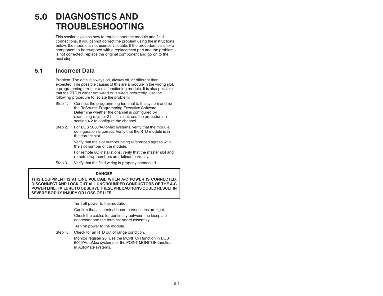 0 diagnostics and troubleshooting, 1 incorrect data | Rockwell Automation 61C544A RTD Module User Manual | Page 45 / 64