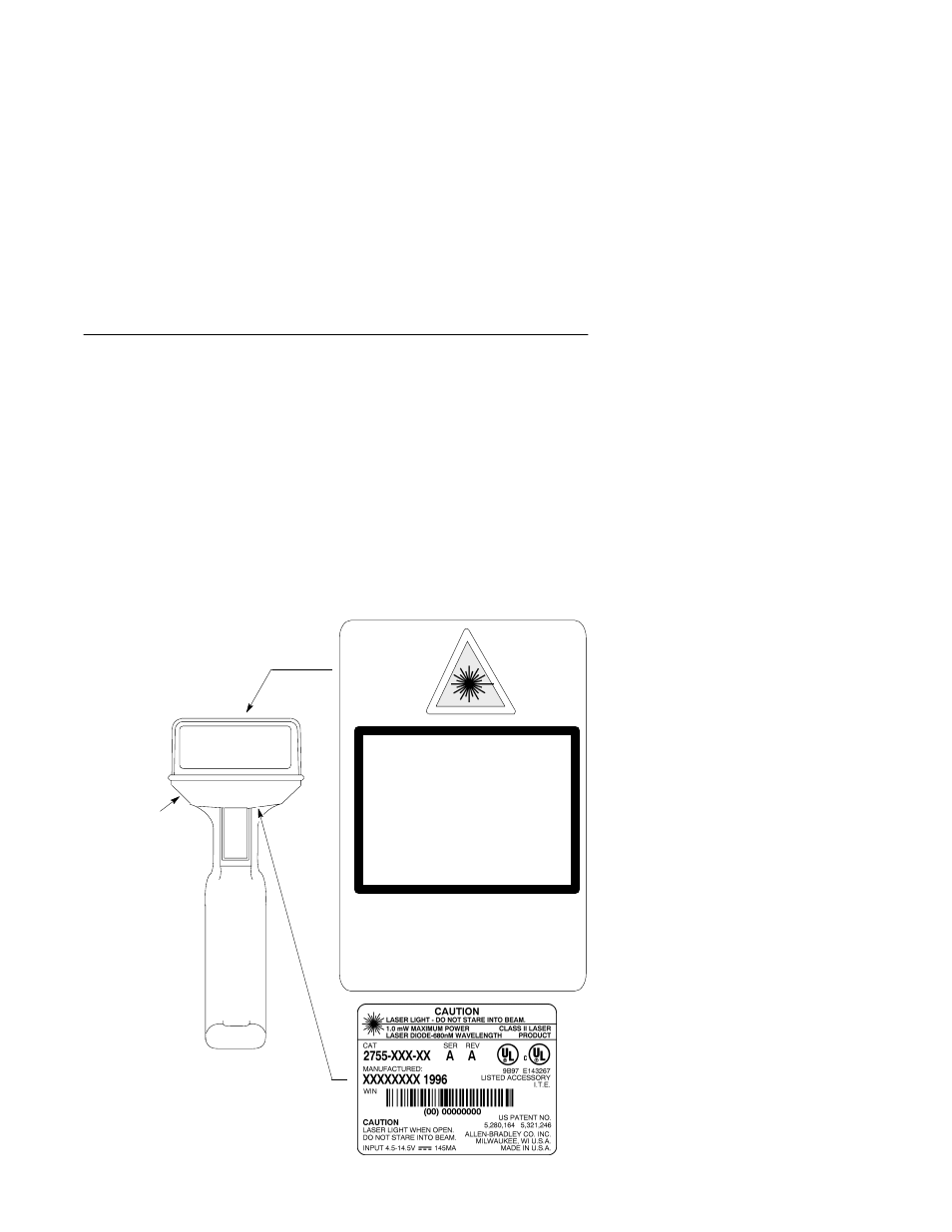 Safety labels | Rockwell Automation 2755 Decoded Hand-Held Scanner User Manual | Page 13 / 115