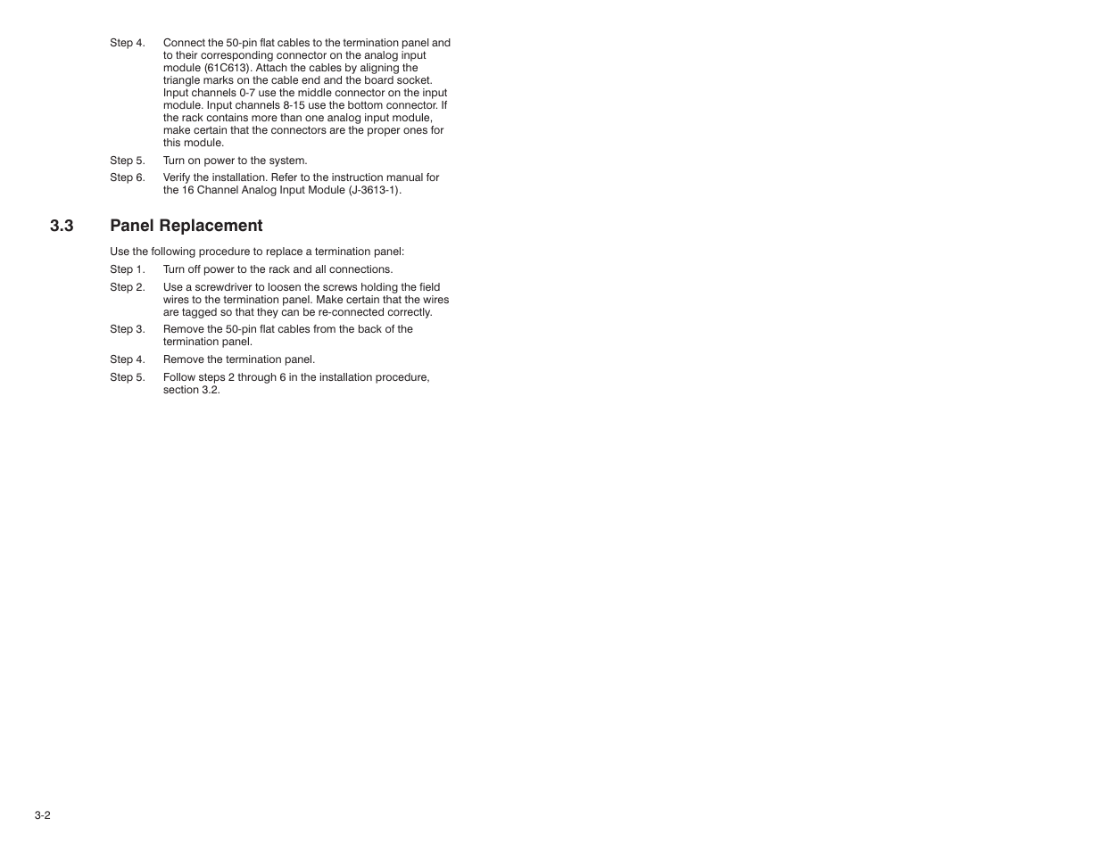 3 panel replacement | Rockwell Automation 61C615 RTD Termination Panel User Manual | Page 12 / 22
