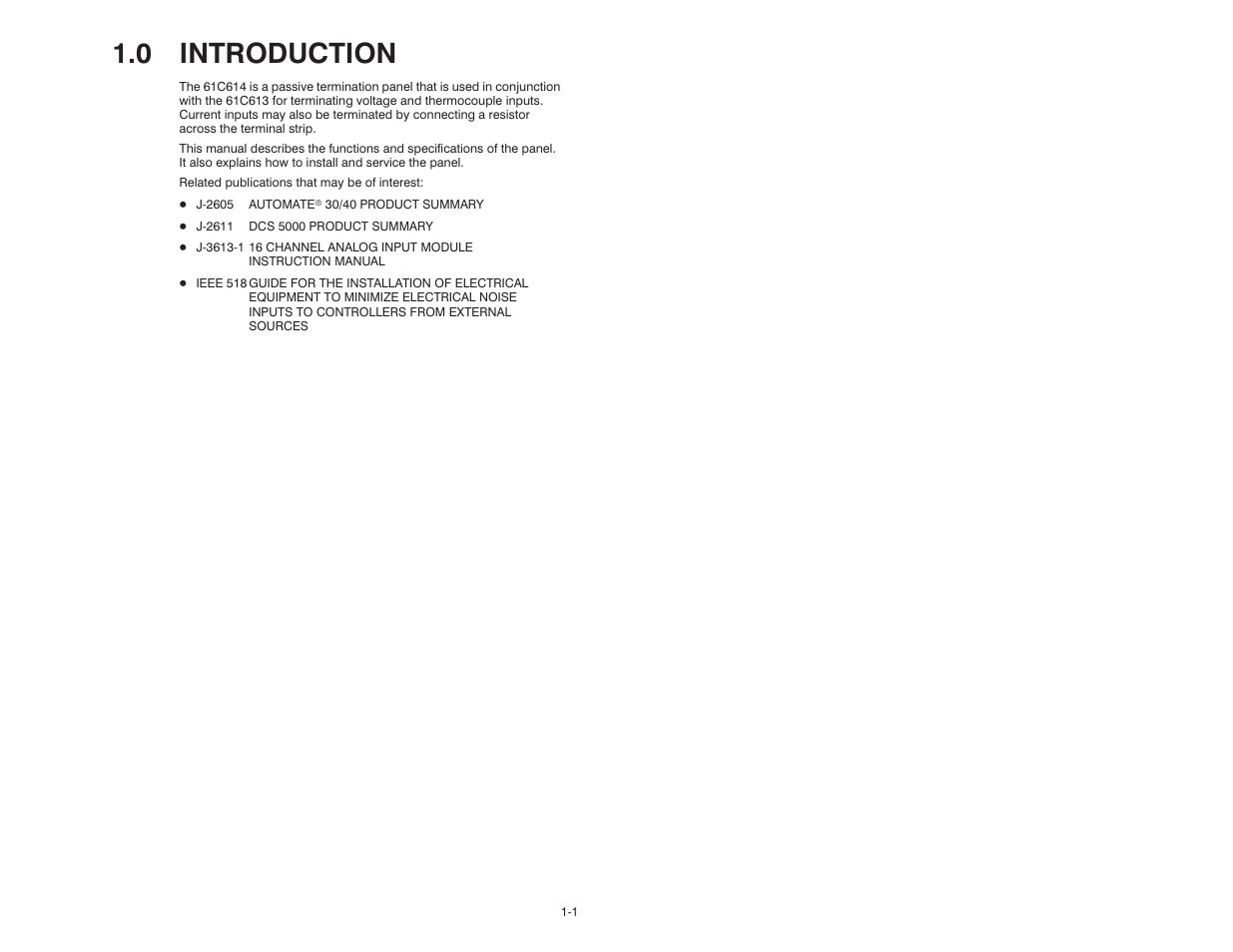 0 introduction | Rockwell Automation 61C615 RTD Termination Panel User Manual | Page 7 / 22