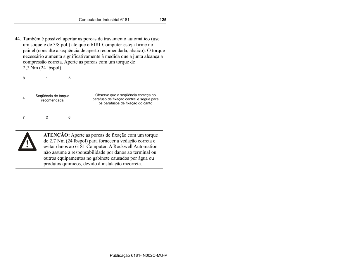 Rockwell Automation 6181 Installation Instructions User Manual | Page 125 / 134