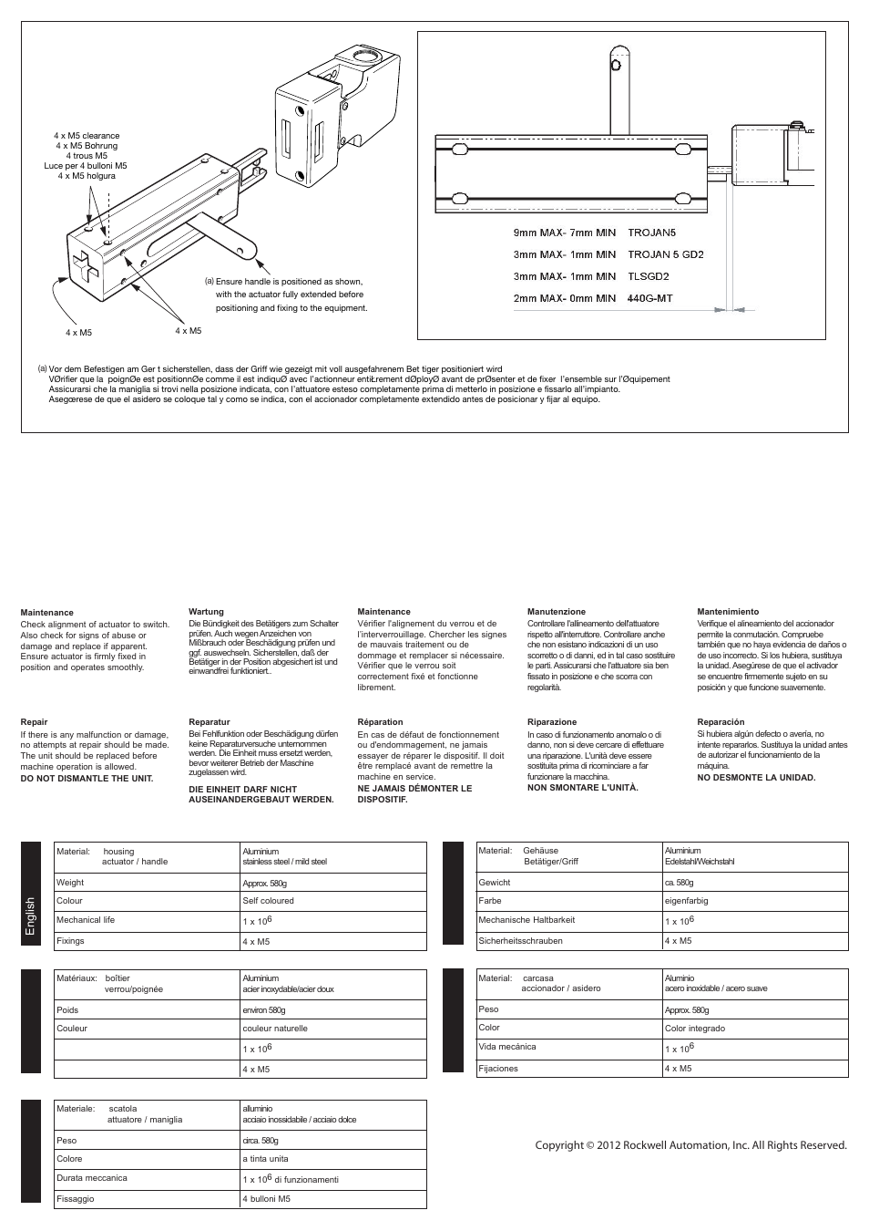 Rockwell Automation Lockoff Sliding Actuator User Manual | Page 2 / 2