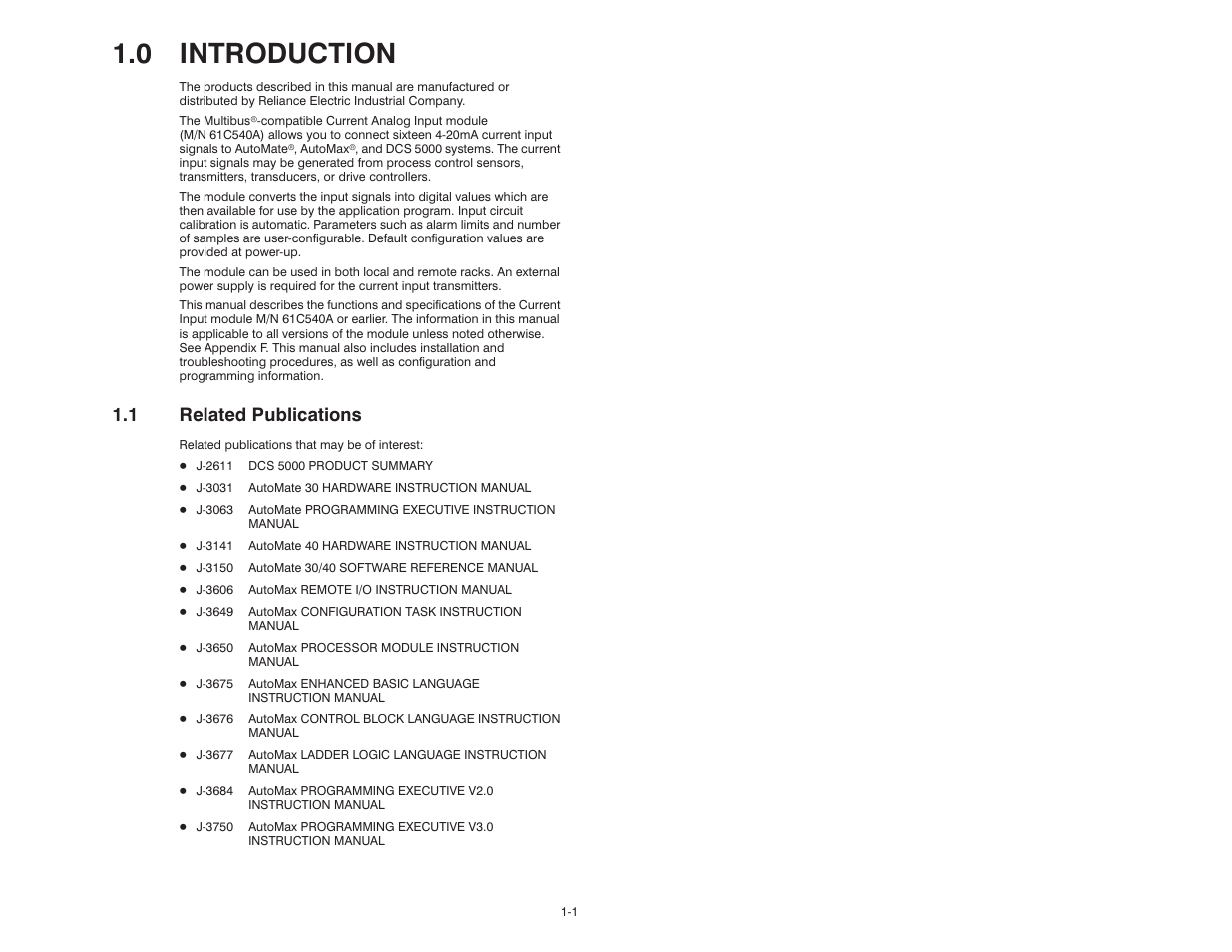 0 introduction, 1 related publications | Rockwell Automation Current Input Module User Manual | Page 7 / 66