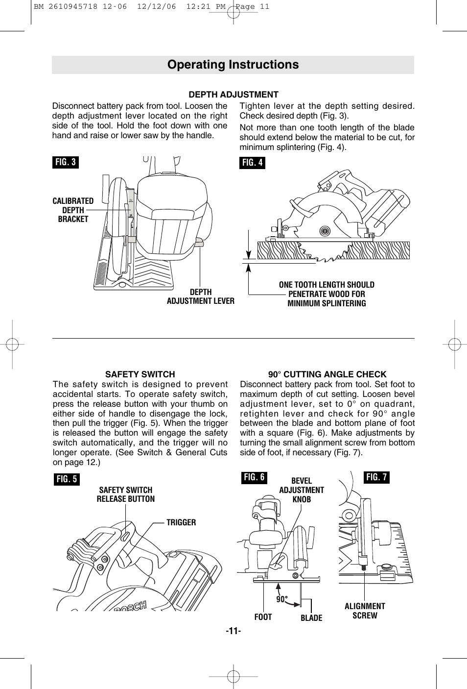 Operating instructions | Bosch 1671 User Manual | Page 11 / 48