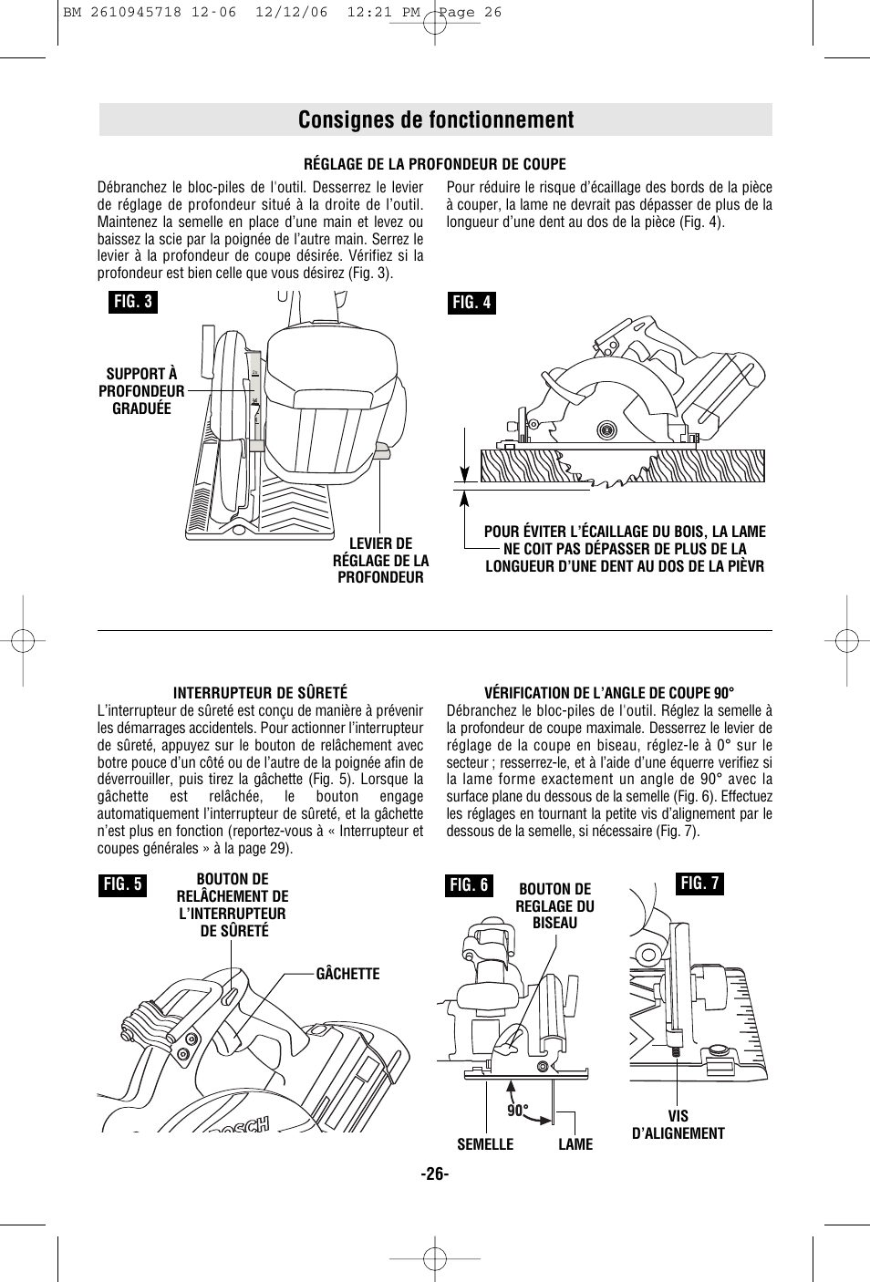 Consignes de fonctionnement | Bosch 1671 User Manual | Page 26 / 48