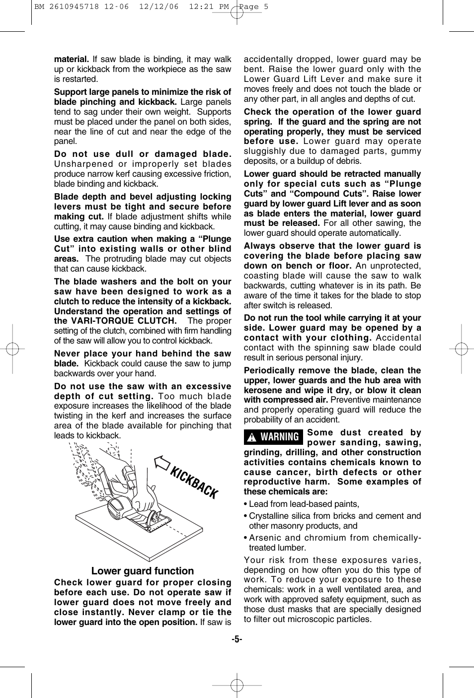 Kic kb ac k | Bosch 1671 User Manual | Page 5 / 48