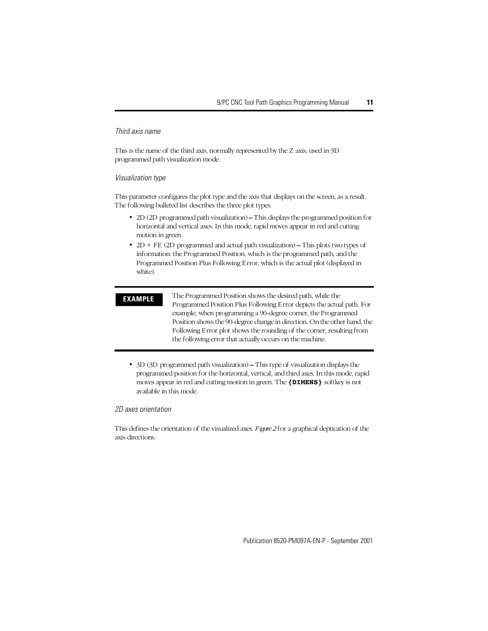 Rockwell Automation 8520 9/PC CNC Tool Path Graphics Programming Manual User Manual | Page 11 / 24