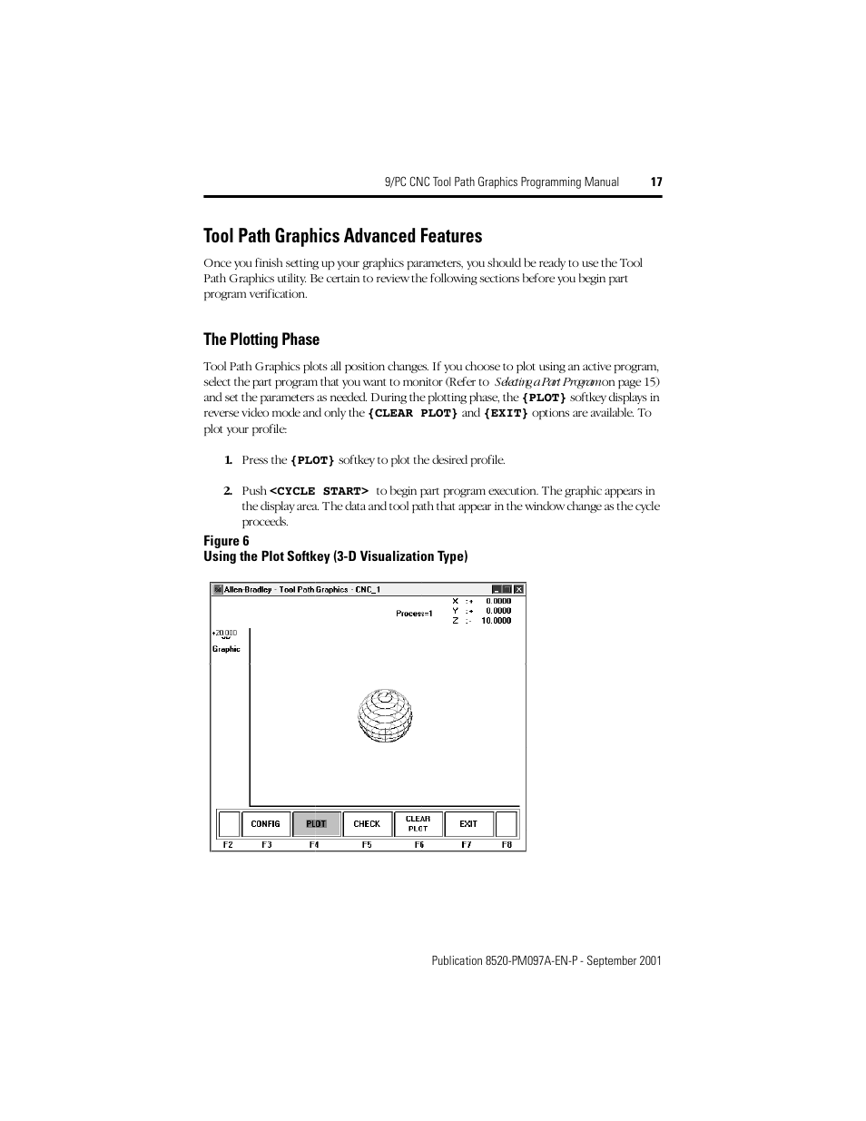 Tool path graphics advanced features | Rockwell Automation 8520 9/PC CNC Tool Path Graphics Programming Manual User Manual | Page 17 / 24